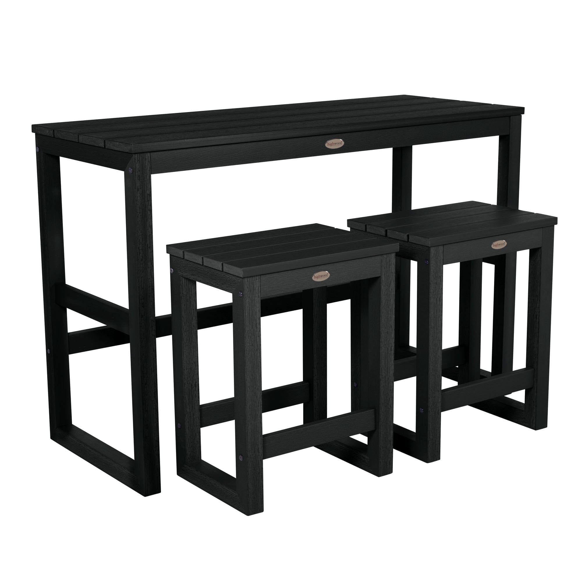 Modern Monroe 3-Piece Counter Height Balcony Set - Outdoor Patio Furniture for Small Spaces, Bistro Dining & Relaxing