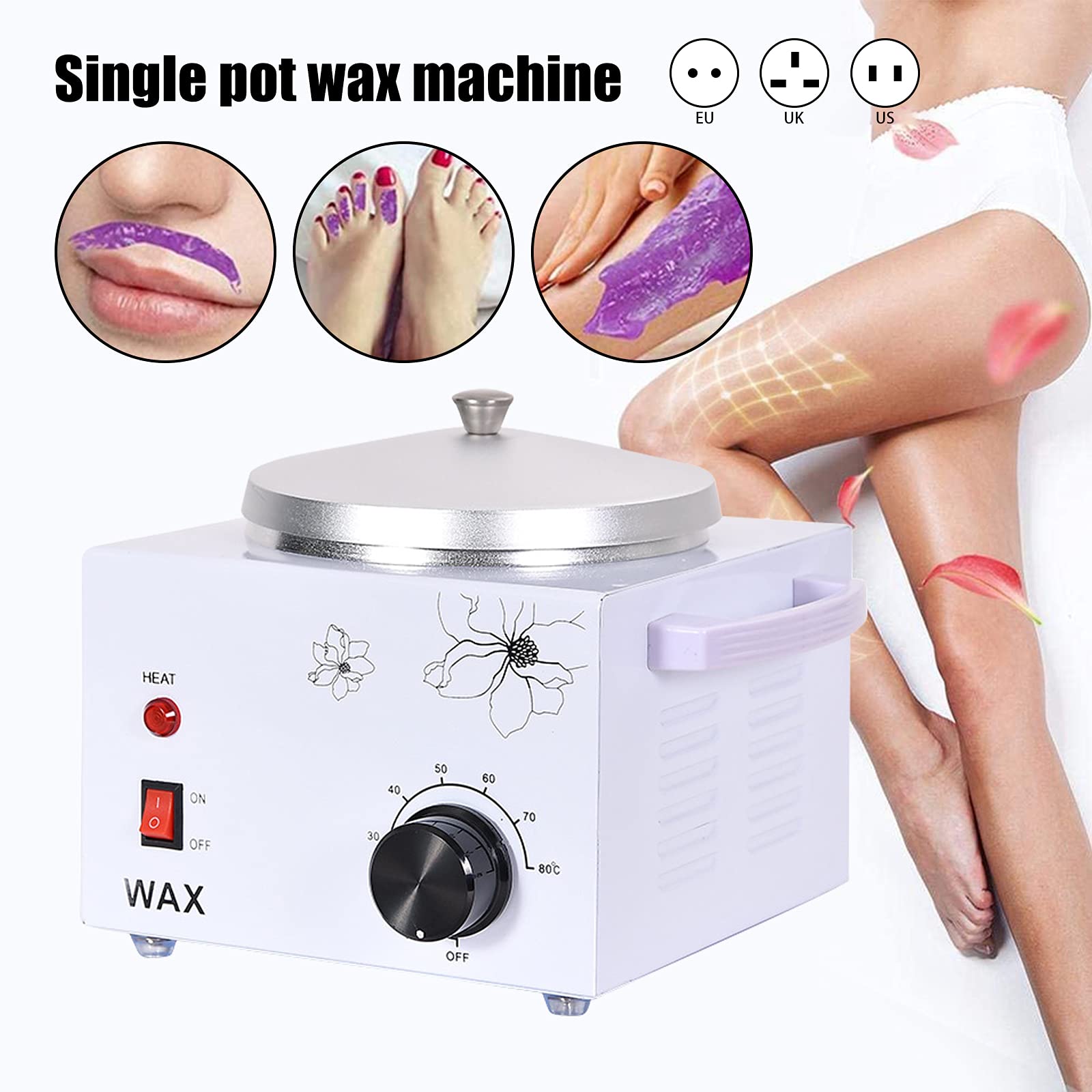 Professional Electric Wax Warmer for Hair Removal - Adjustable Temperature Wax Melt Heater Pot for Salon & Home Use - Ideal for Men & Women Waxing (Legs, Arms, Bikini Line & Facial Hair)