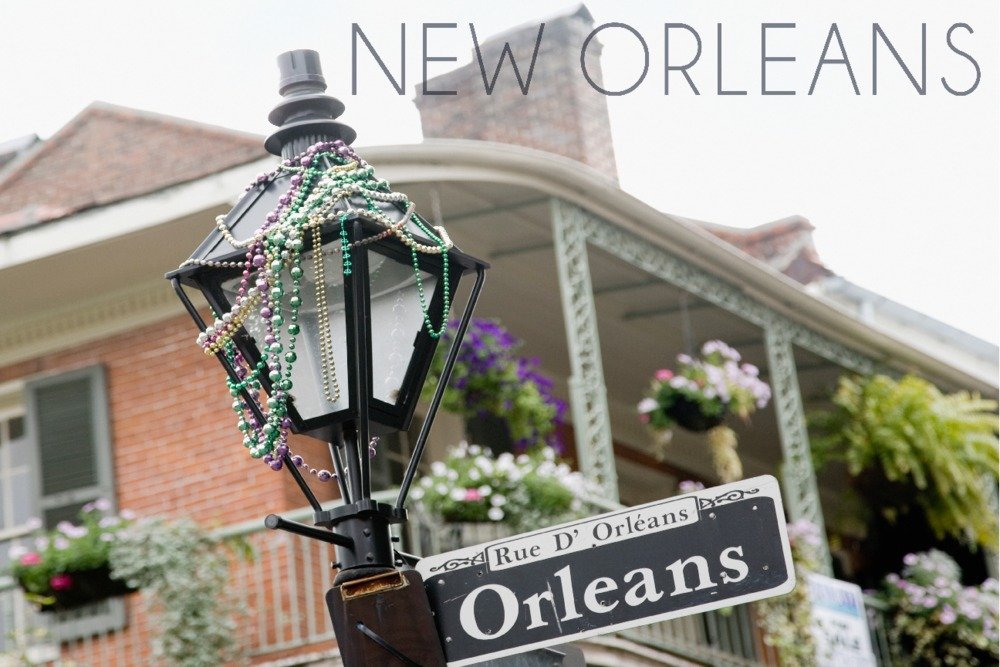 New Orleans Louisiana Vintage Building & Signpost 55985 - 24x36 Signed Art Print, Wall Decor Poster for Home, Office & Cafe Decor
