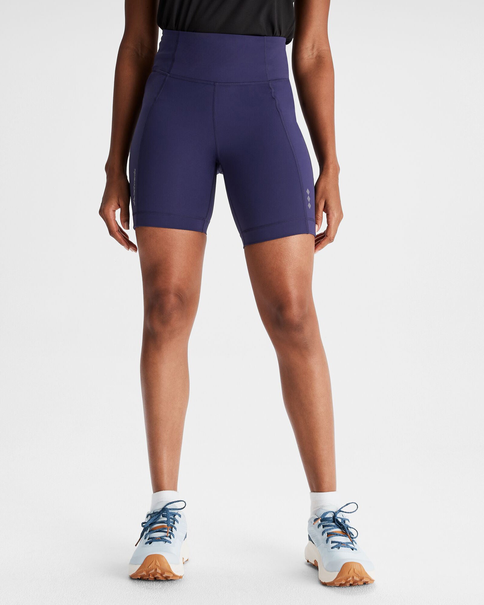 Women's High Waisted 7 Inch Tight Shorts - Dark Horizon Color for Yoga, Running & Gym Workouts