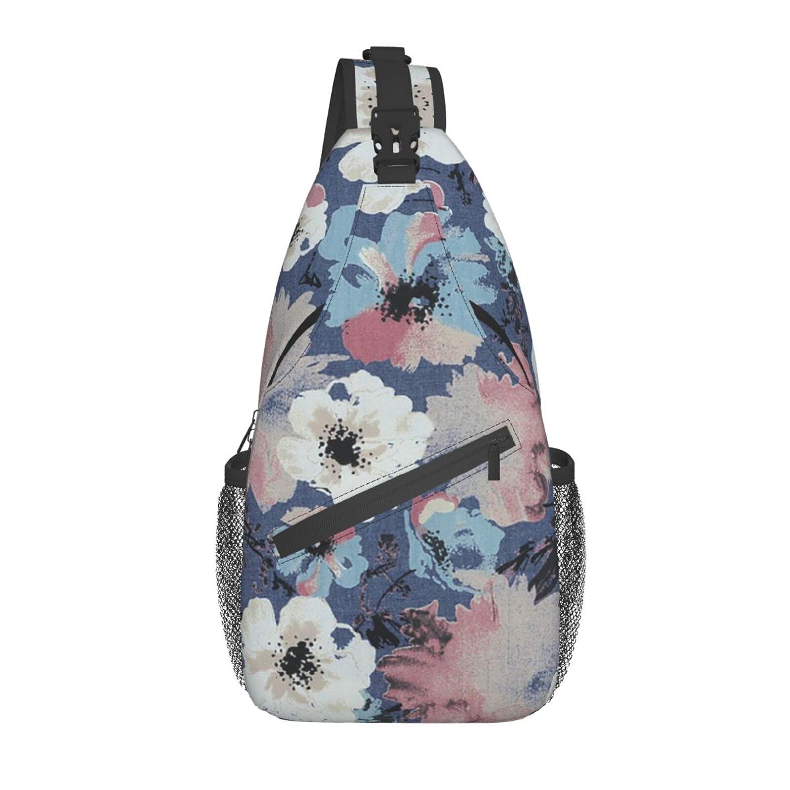 Greexy Watercolor Floral Sling Backpack - Crossbody Shoulder Bag for Women & Men - Lightweight Casual Daypack for Hiking, Travel, Running & Outdoor Sports - Perfect for Gym, Commuting & Daily Use