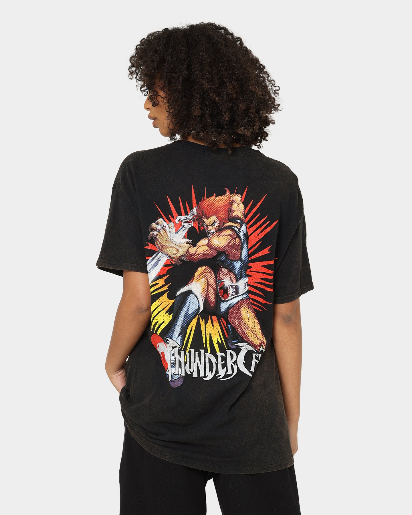 Vintage Thundercats Graphic T-Shirt - Retro Cartoon Tee for Men & Women - Soft Black Washed Cotton - Perfect for Cosplay, Casual Wear & 80s Nostalgia Fans