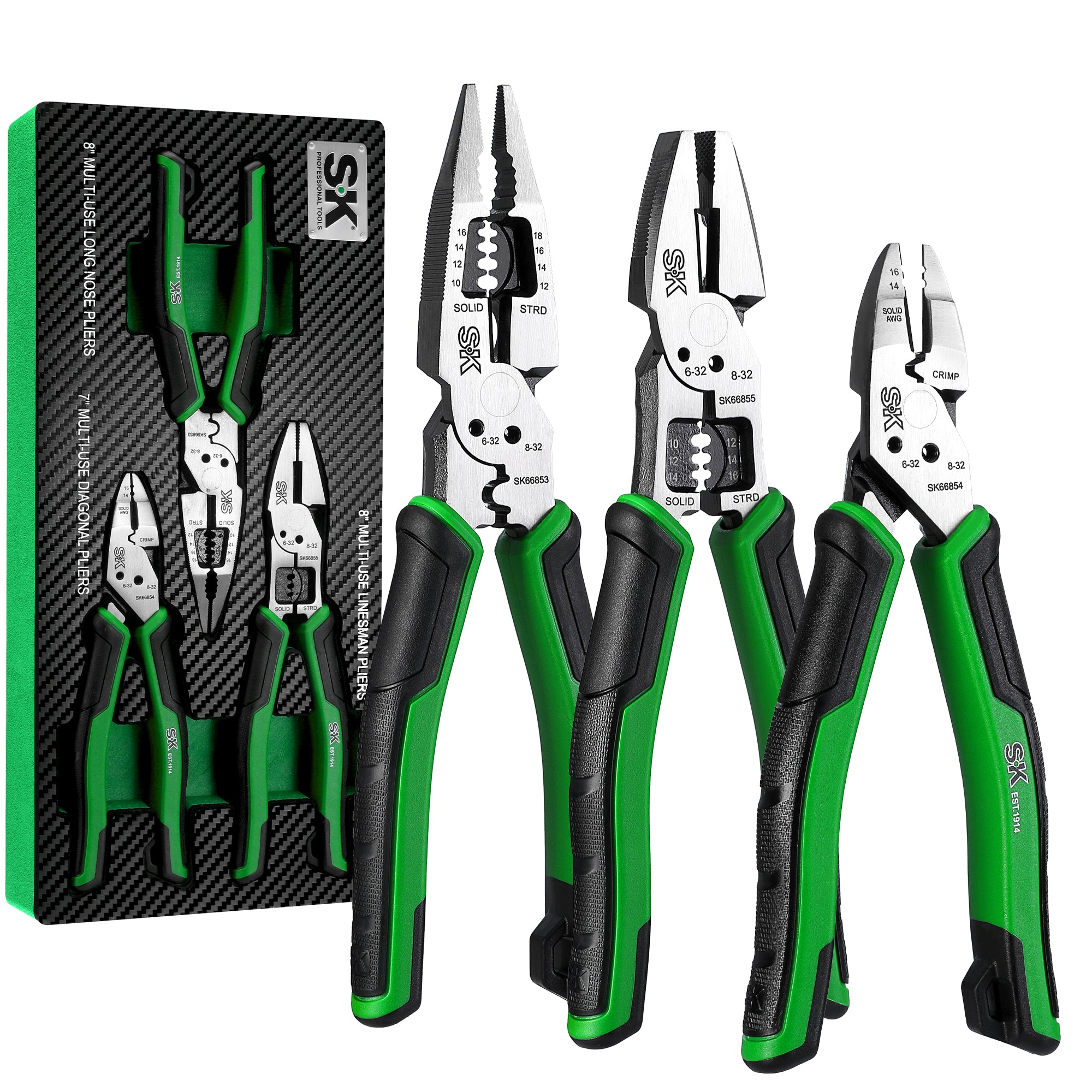 3-Piece Dual Material Handle Multi-Purpose Pliers Set - Heavy Duty, Comfort Grip for DIY, Home Repair, and Automotive Work