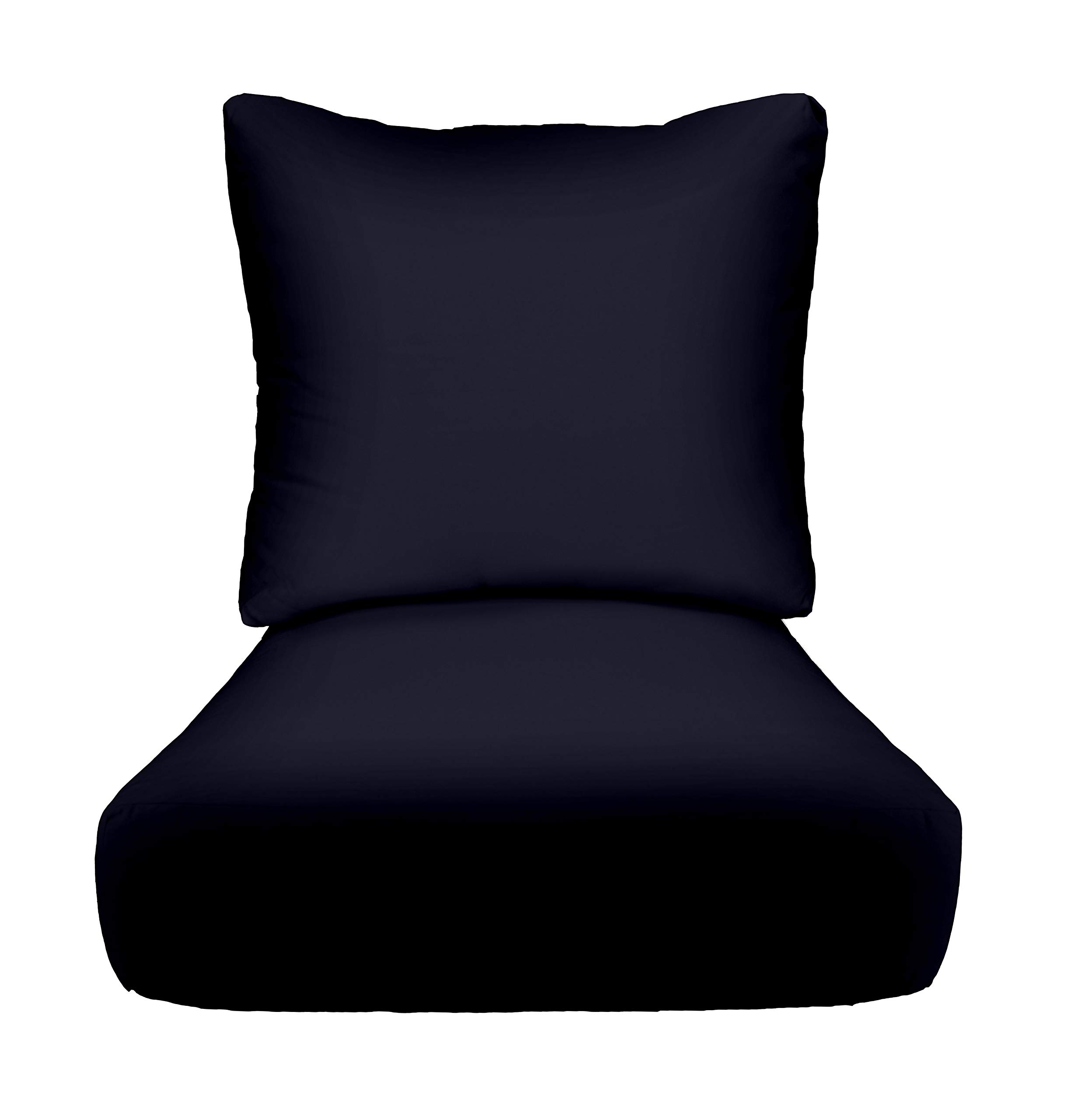 RSH DECOR: Sunbrella Deep Seating Cushion with Pillow Back | 23” x 24” Waterproof Fade-Resistant Outdoor Chair Cushion Set | Navy Canvas Patio Furniture Cushions for Deck, Poolside & Garden Relaxation