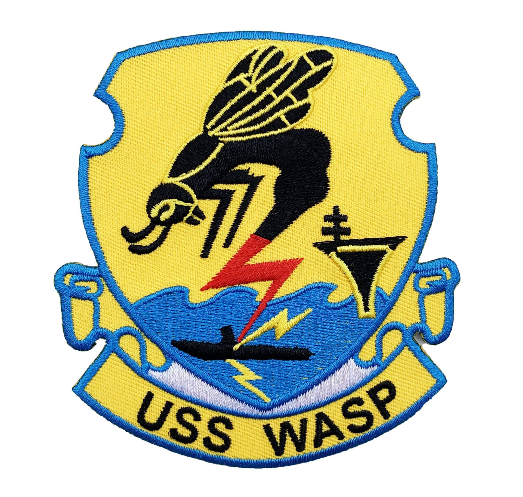 USS WASP (CV-18) Military Embroidered Patch - Sew On or Iron On for Navy Uniforms, Jackets, Hats & Collectibles