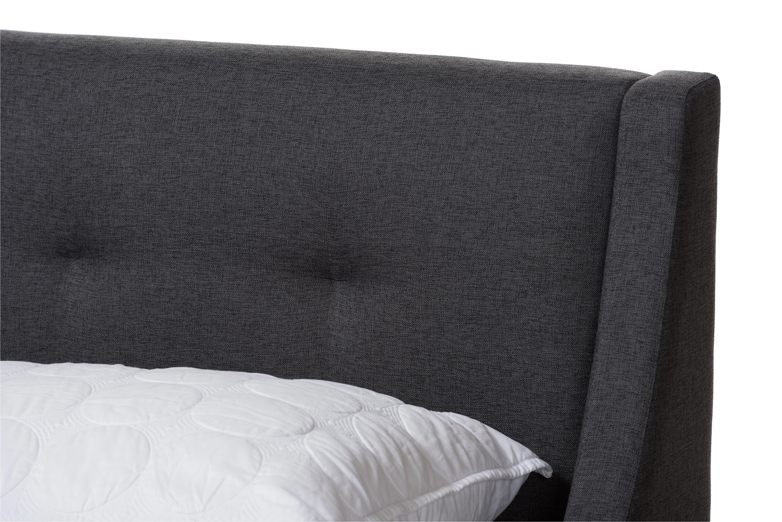 Baxton Studio Chartres Modern Platform Bed Frame - Queen Size, Dark Gray Finish - Perfect for Contemporary Bedrooms & Small Spaces