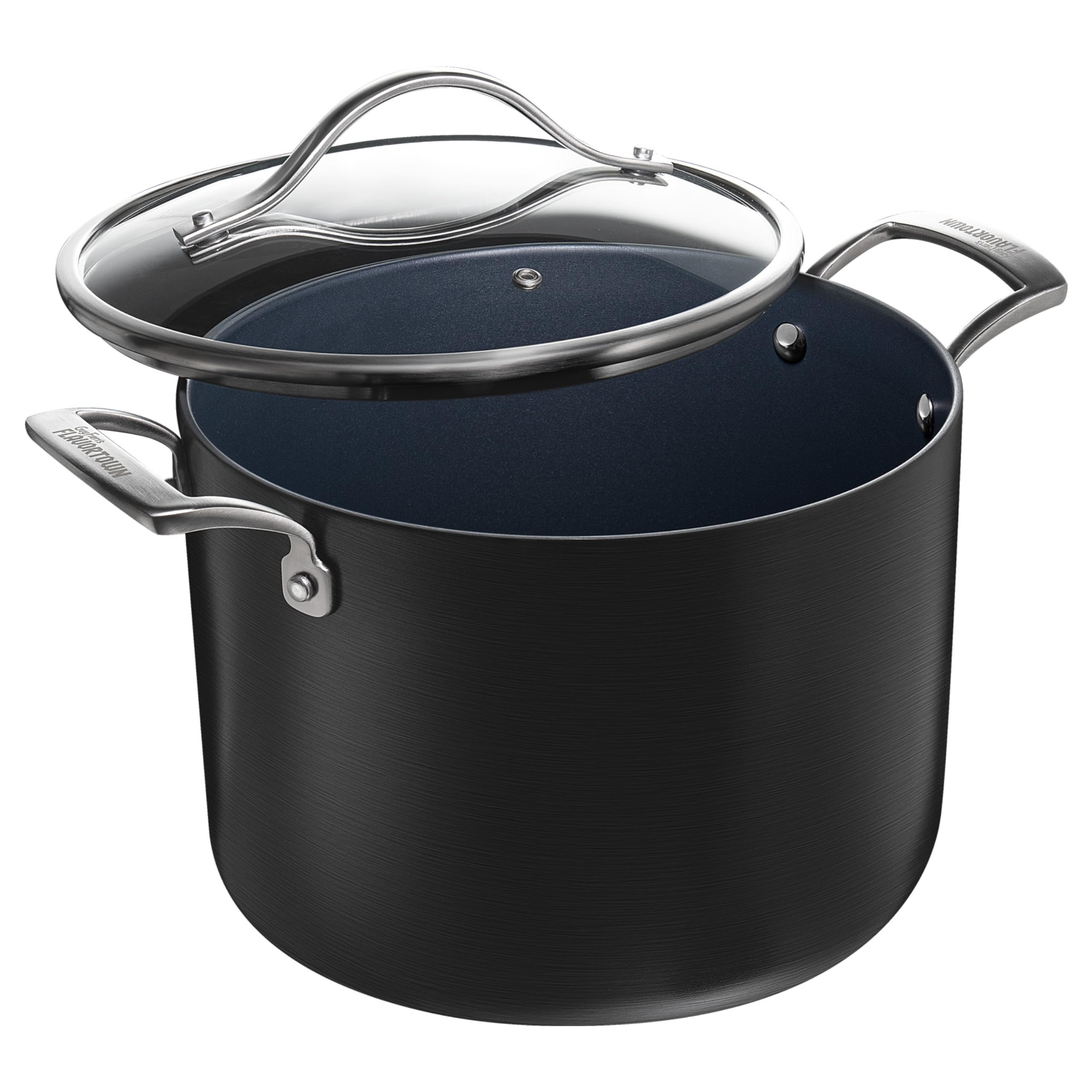 Guy Fieri's Flavortown Laser Titanium 8-Quart Stock Pot with Lid - PFAS Free Non-Stick Cookware, 3x More Durable, Dishwasher & Oven Safe - Perfect for Soups, Stews, Pasta & Large Family Cooking