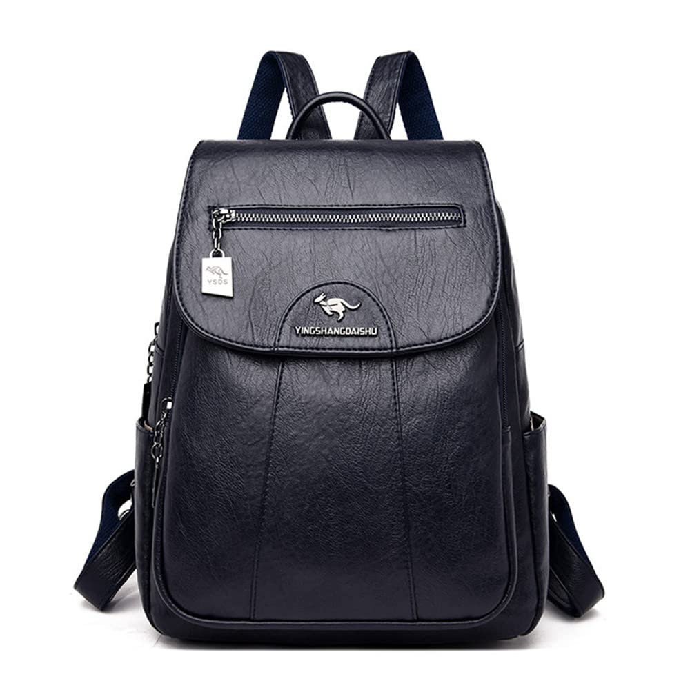 DDARKHORSE Women's Vintage Soft Leather Backpack - 8 Color Options, Peacock Blue Shoulder Bag for Casual Travel, School & Work | Stylish & Durable Ladies Backpack for Everyday Use, Commuting & Outdoor Adventures