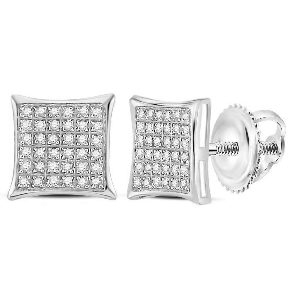10K White Gold Women's Round Diamond Cluster Stud Earrings 1/4 CTTW - Perfect for Weddings, Anniversaries & Special Occasions