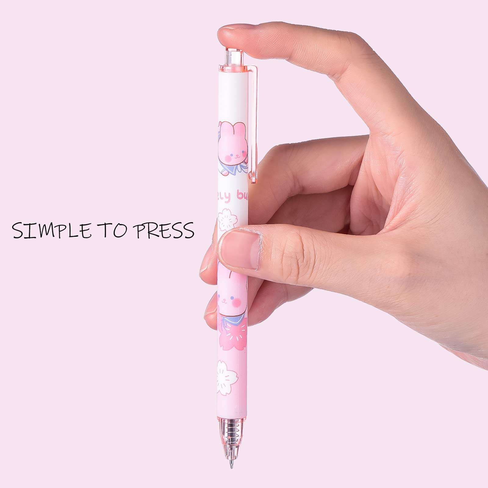Qualirey 12-Pack Kawaii Gel Pens 0.5mm Fine Point Black Ink - Cute Retractable Ballpoint Pens for School, Office & Journaling - Stylish Stationery Gift Set for Girls & Boys (Blossom Floral Design) - Perfect for Note Taking, Bullet Journaling & Creative Writing