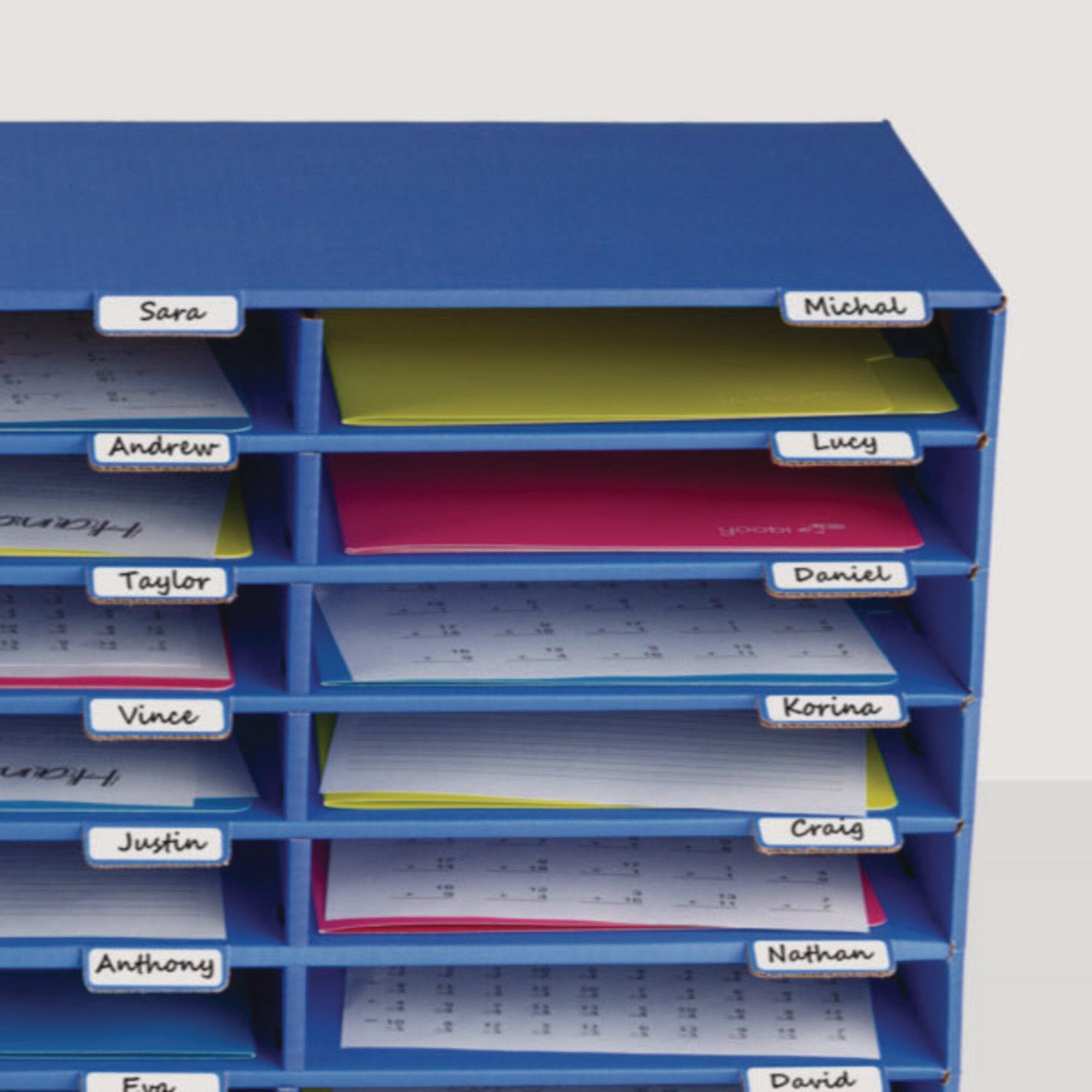 AdirOffice 30-Section Letter Size File Organizer - Classroom & Literature Storage - 32 x 13 x 21 Inches - Blue - Perfect for Teachers, Students & Office Organization