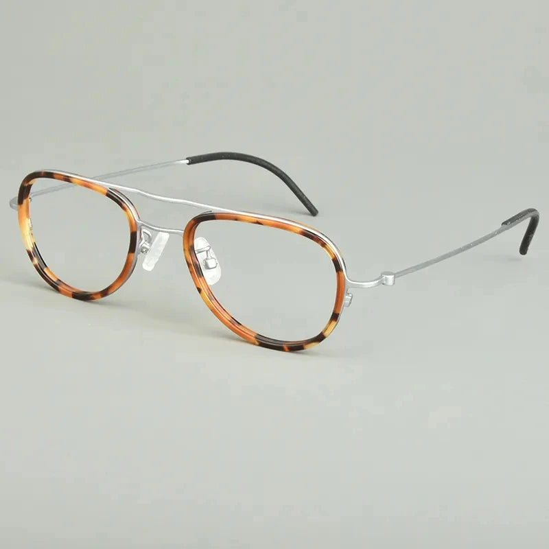 Stylish Aimee Unisex Full Rim Oval Double Bridge Titanium Acetate Eyeglasses Frame 14508 - Lightweight & Durable for Work, Reading & Everyday Fashion