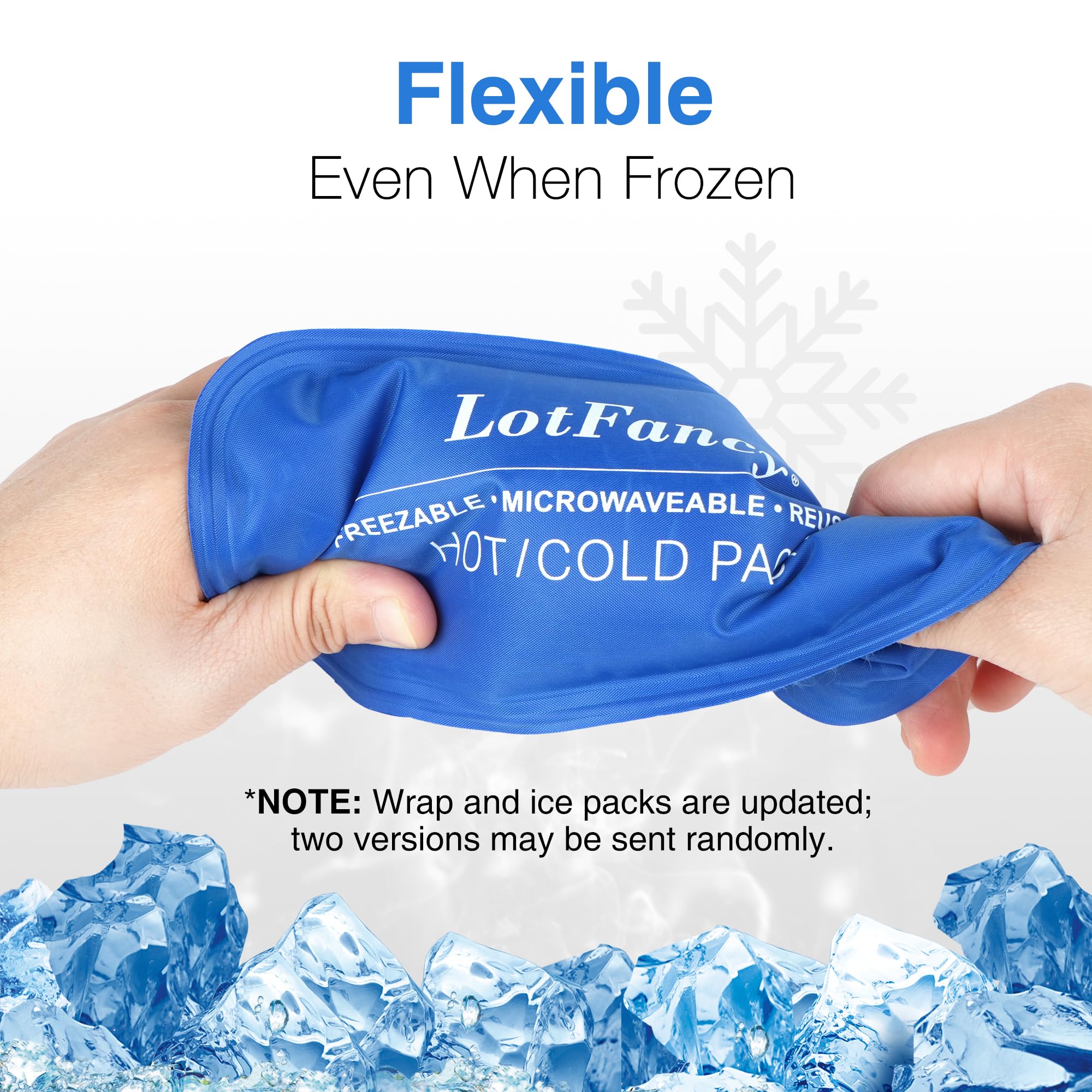 LotFancy Reusable Hot & Cold Therapy Face Wrap with 4 Gel Packs - TMJ Pain Relief, Wisdom Teeth Recovery, Headache & Facial Surgery Support (Blue) - Perfect for Post-Dental Implant Care & Migraine Relief