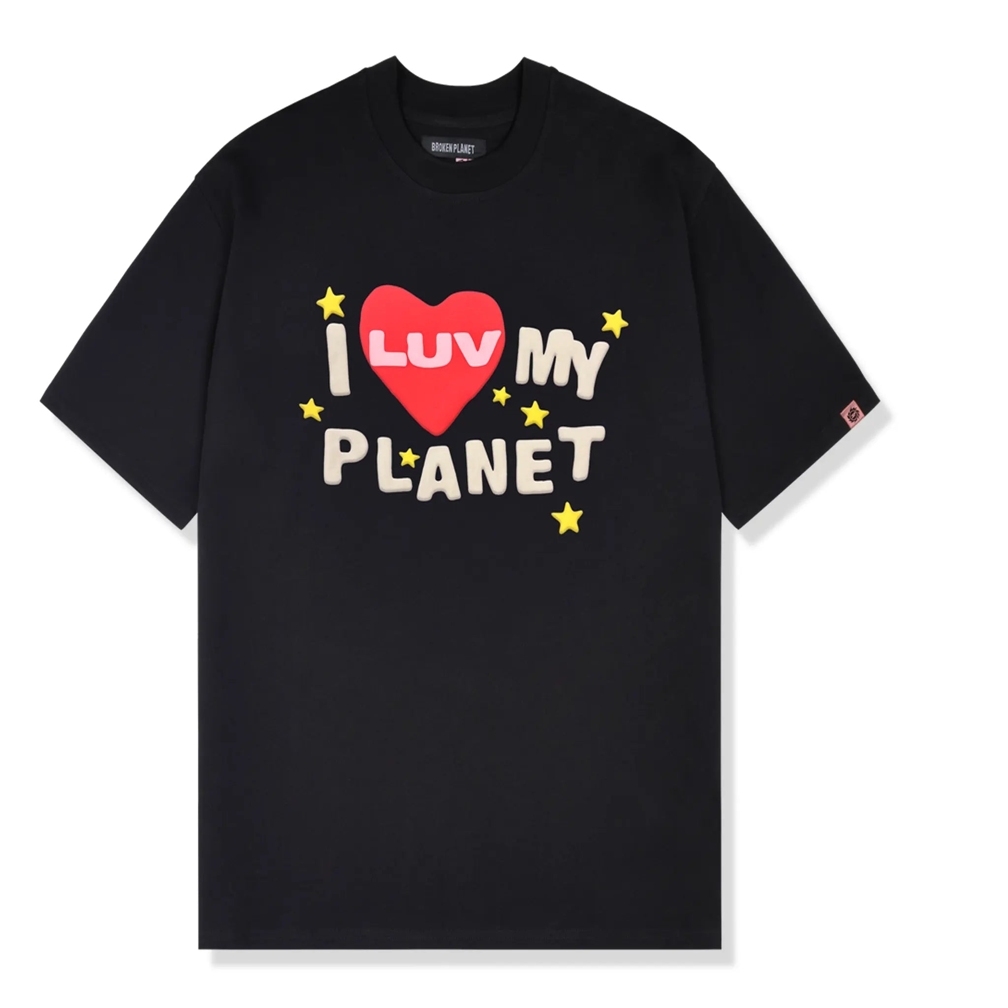 Broken Planet Luv My Planet Midnight Black T-Shirt - Eco-Friendly Cotton Tee for Men & Women - Perfect for Casual Wear, Street Style & Environmental Awareness