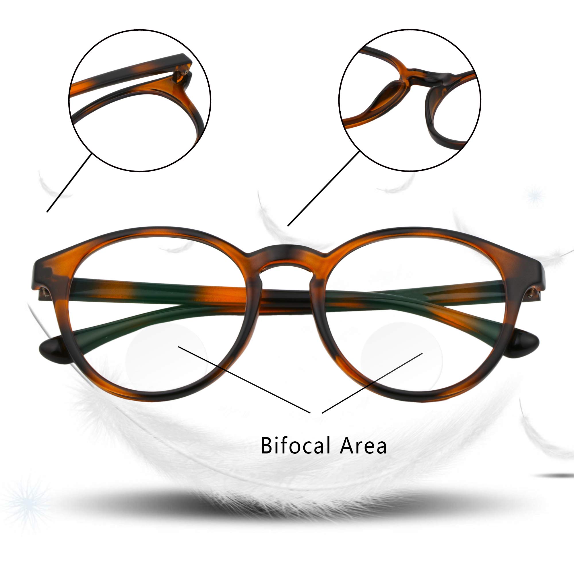 LifeArt Bifocal Reading Glasses with Blue Light Blocking - Stylish Unisex Computer Glasses for Women & Men - Perfect for Office Work, Reading & Screen Time