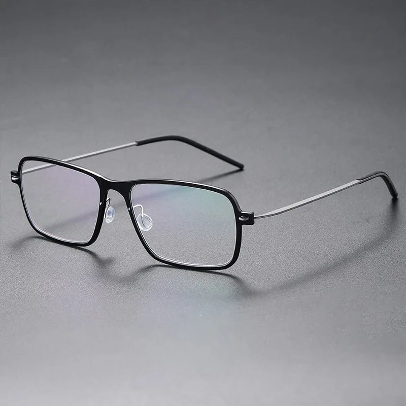Aimee Unisex Full Rim Square Screwless Titanium Eyeglasses 66501 - Lightweight Durable Frame for Men & Women - Perfect for Reading, Work, and Everyday Use