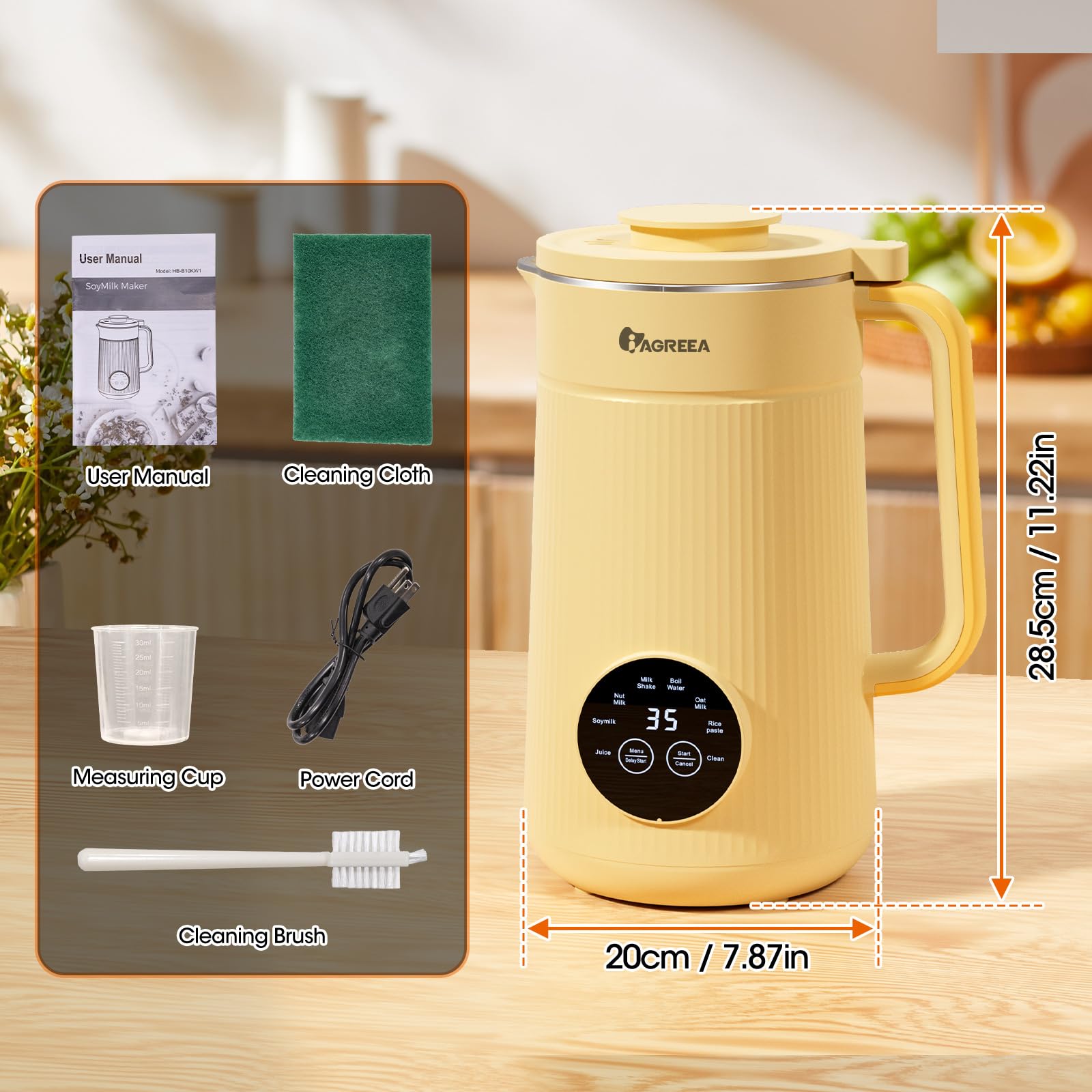 8-in-1 Automatic Nut Milk Maker Machine - 35oz Electric Blender for Homemade Almond, Walnut, Soy & Plant-Based Milk | Self-Cleaning with Delay Start | Perfect for Baby Food, Healthy Smoothies & Vegan Diets | Kitchen Essential for Dairy-Free Lifestyles