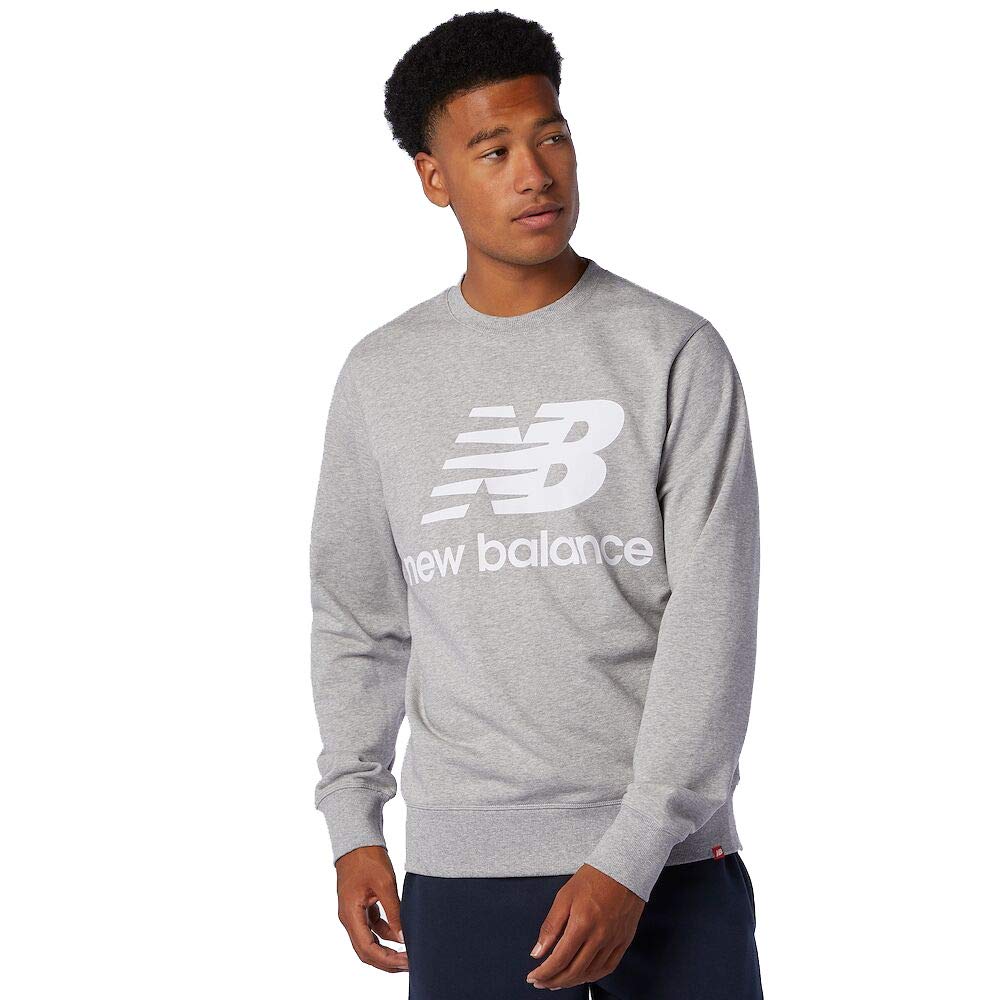 New Balance Men's NB Essentials Stacked Logo Pullover Hoodie - Comfortable Casual Sweatshirt for Running, Gym & Streetwear Fashion