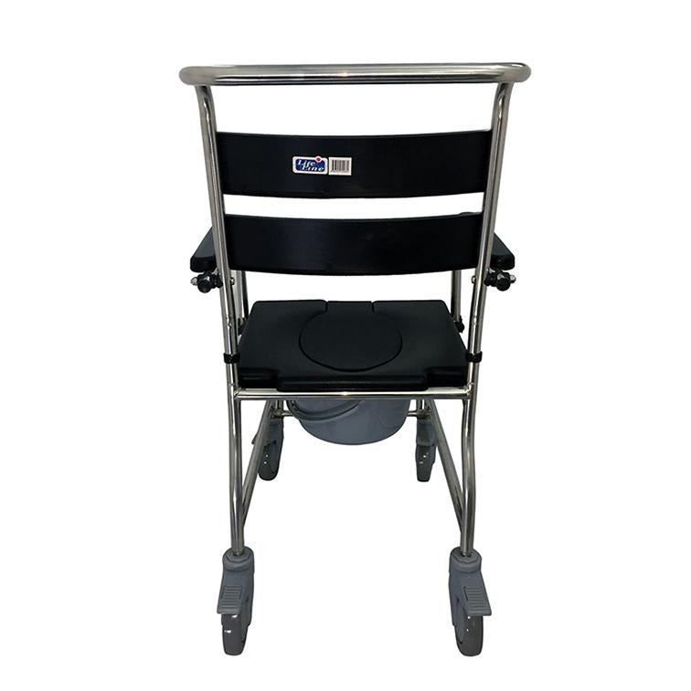 Premium Stainless Steel Commode with Soft Padded Seat - Adjustable Height Medical Toilet Chair for Elderly & Post-Surgery Care - Ideal for Home, Hospital & Mobility Assistance