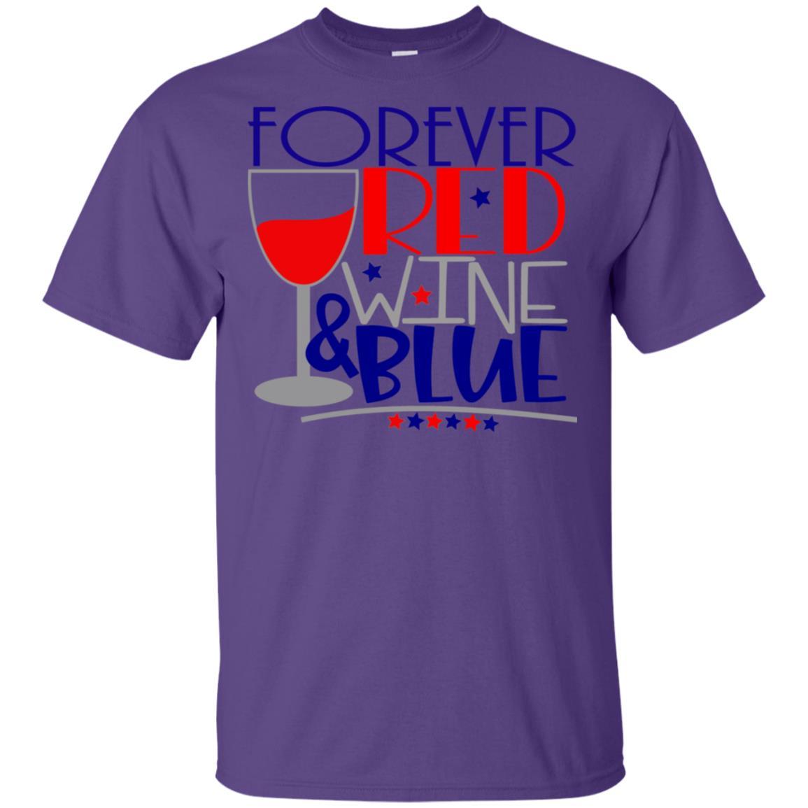 WineyBitches.Co Forever Red Wine and Blue Ultra Soft Cotton T-Shirt | Patriotic American Flag Design | Perfect for 4th of July, BBQ Parties & Casual Wear