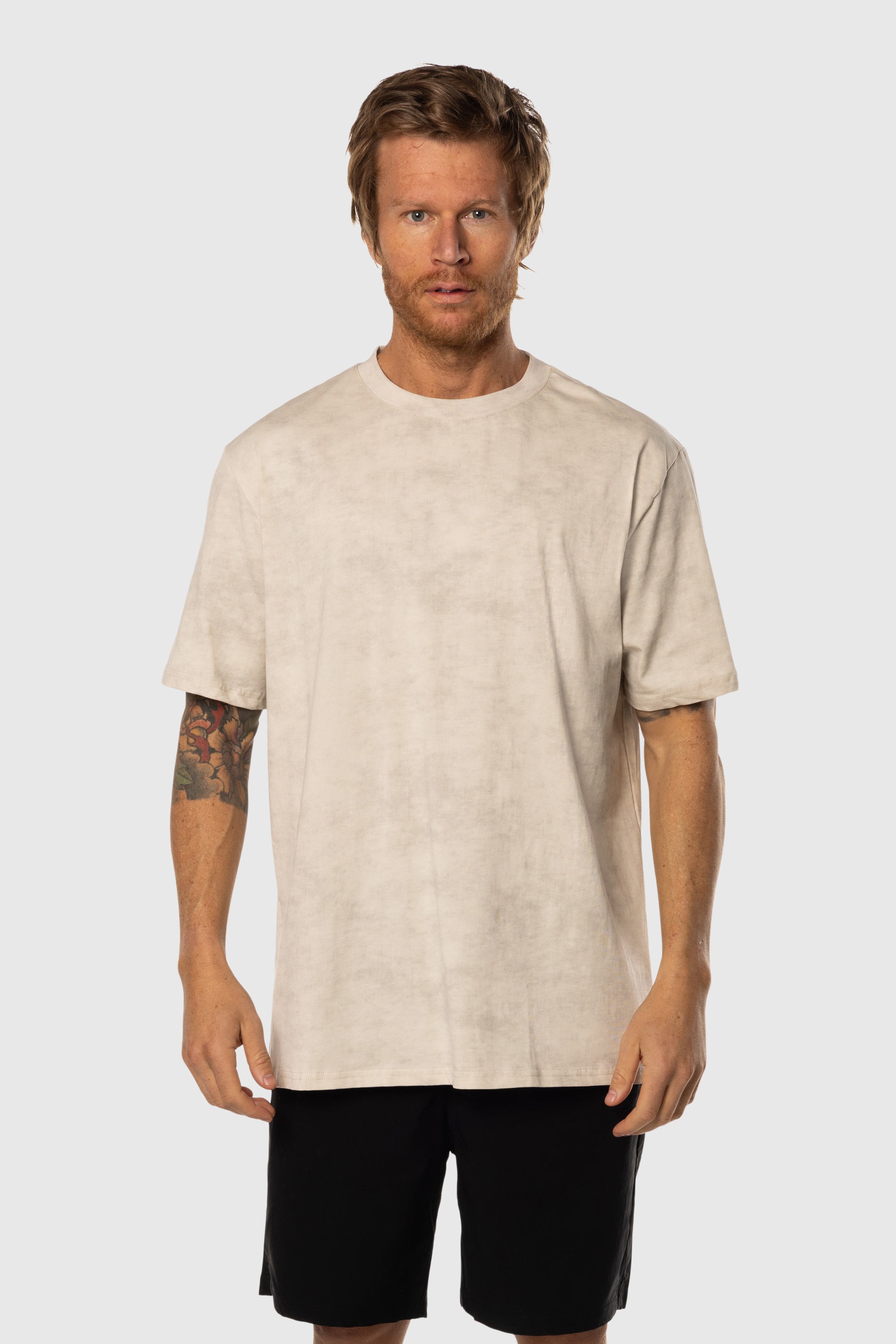 Oversized T-Shirt for Women - Soft Mineral Cream Cotton Tee - Loose Fit Casual Top for Everyday Wear, Lounge & Street Style