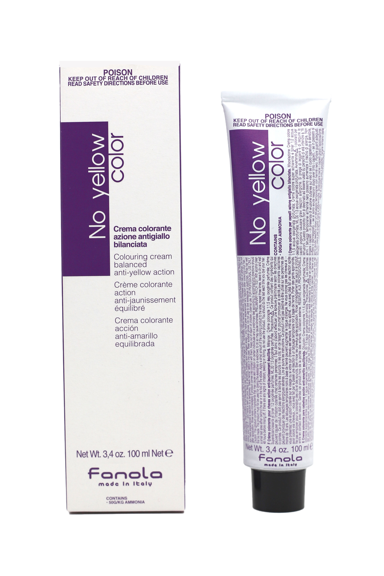 Fanola No Yellow Shampoo - 9 Very Light Ice Blonde 100ml | Toning Purple Shampoo for Blonde Hair | Eliminates Brassiness & Yellow Tones | Perfect for Salon & Home Use on Bleached or Highlighted Hair