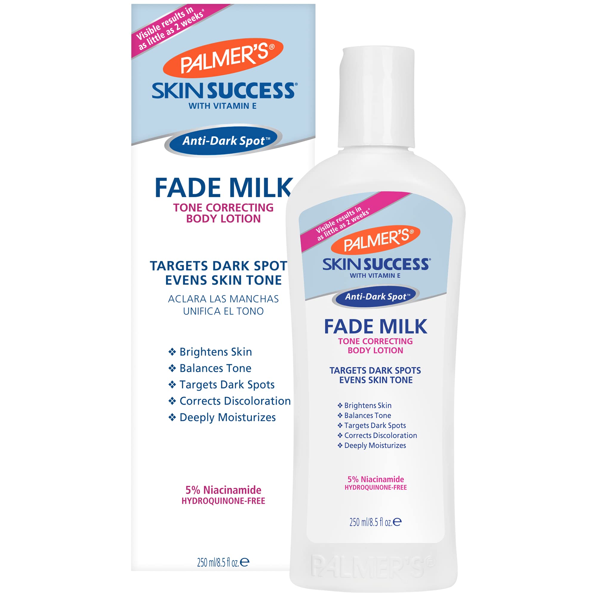 Palmer's Skin Success Anti-Dark Spot Fade Milk Body Lotion - 8.5 oz | Brightening Moisturizer for Even Skin Tone | Perfect for Daily Use & Nighttime Skincare Routine