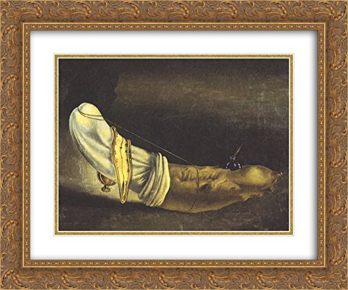 Salvador Dali 'Anthropomorphic Bread' Framed Art Print - 24x20 Inches with Gold Ornate Frame & Double Matting | Surrealist Wall Decor for Living Room, Office & Art Gallery