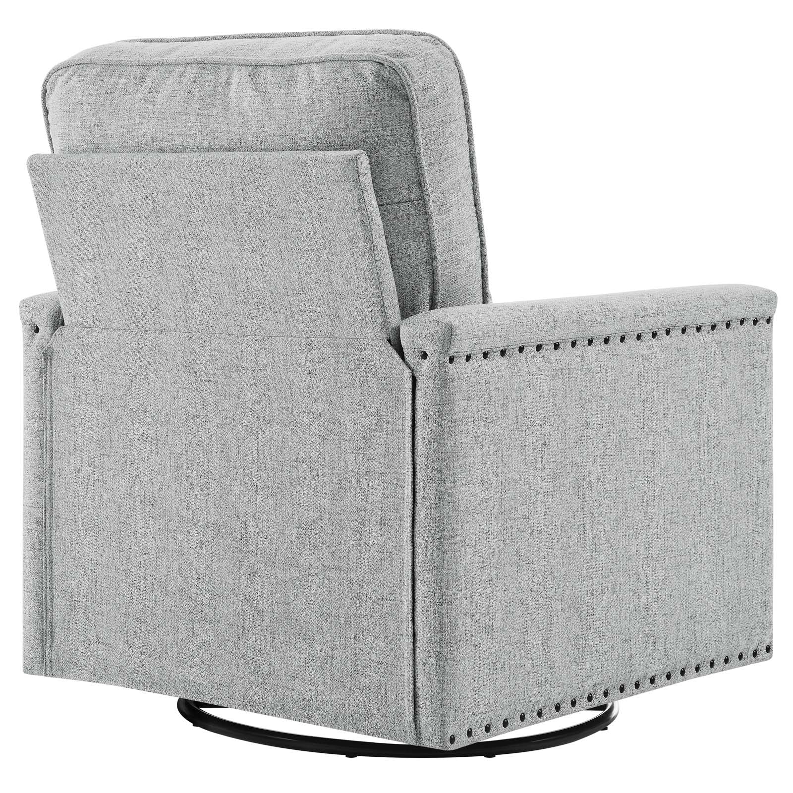 Ashton Upholstered Fabric Swivel Chair - 360 Degree Rotating Lounge Chair with Padded Seat for Living Room, Office & Bedroom - Comfortable Modern Accent Chair for Home Decor