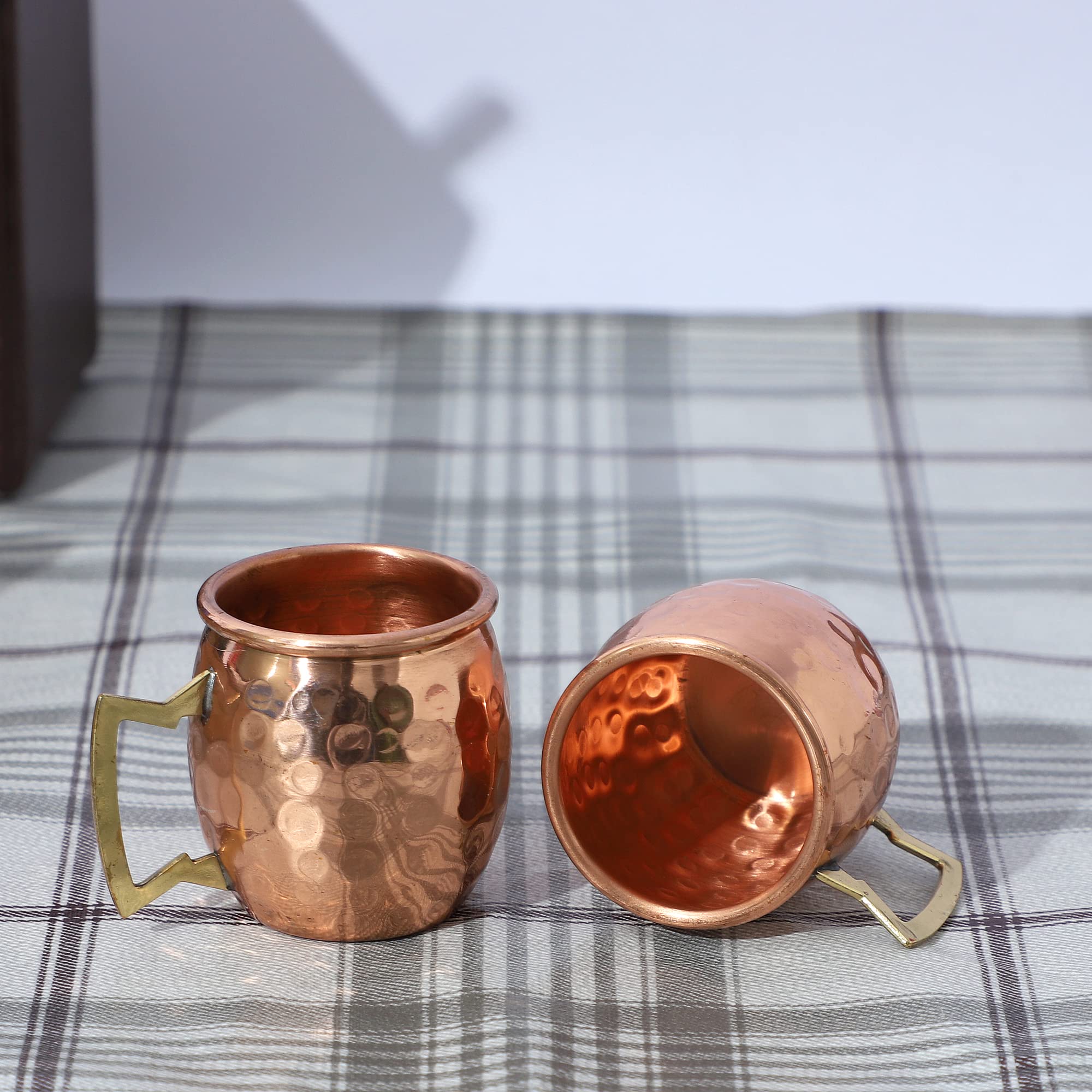 Buddha4all 2 Oz Solid Copper Mini Moscow Mule Shot Mug Set - 16 Piece Hammered Copper Shot Glasses for Cocktails, Whiskey, Tequila & Party Drinks - Perfect for Home Bars, Gifts & Entertaining
