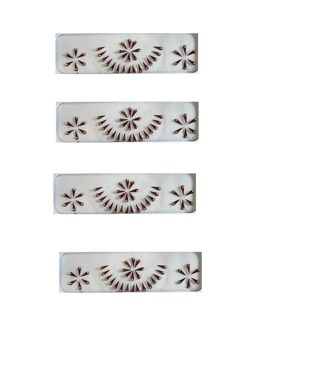 OJ Drop Shape Maroon Bindi with One Stone - Traditional Velvet Bindi Sticker for Women & Girls (Pack of 4, Size 2) | Skin-Friendly Glue, Perfect for Weddings, Festivals & Daily Wear