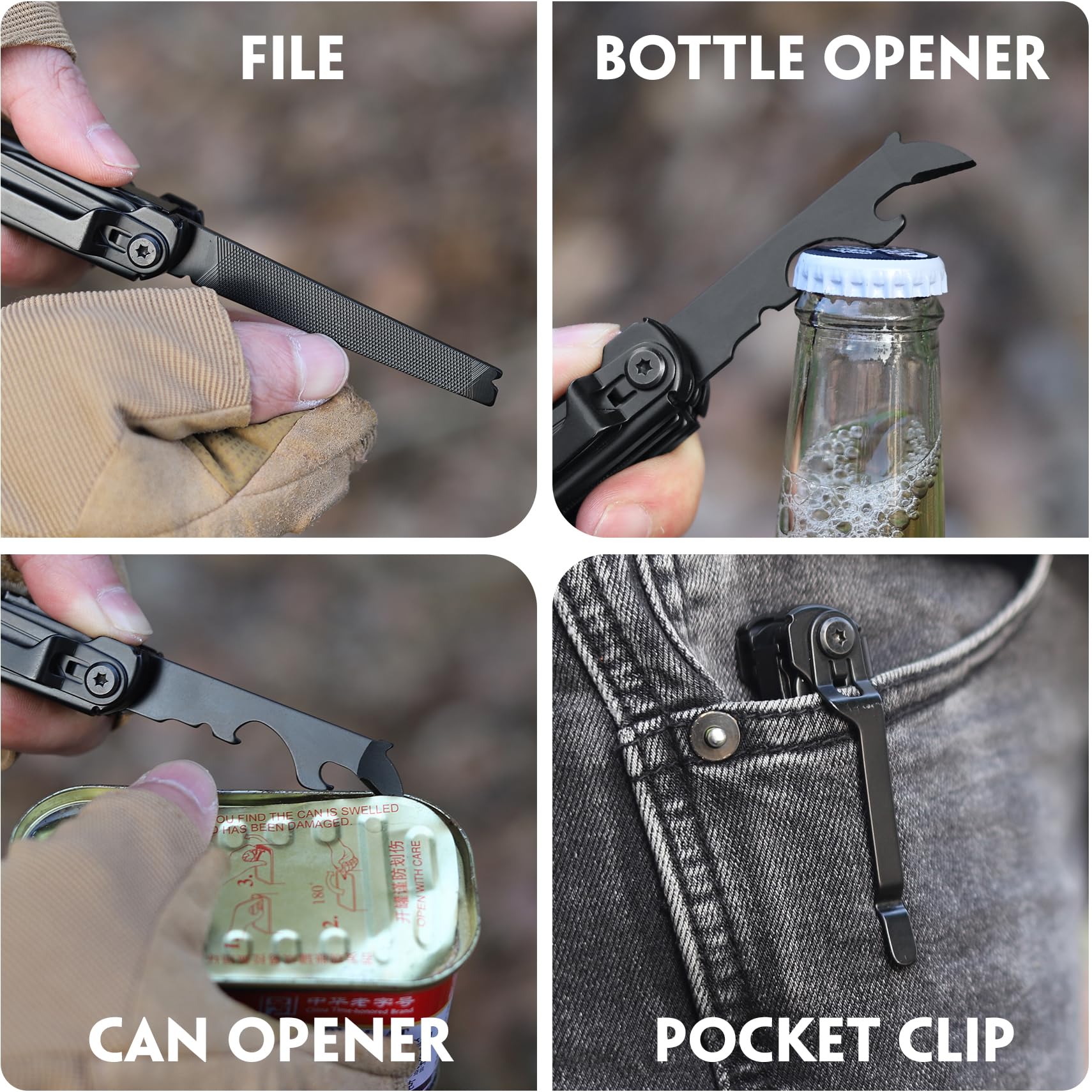 Best Multitool Pocket Knife for Men - Camping, Hiking & EDC Essentials | Compact Portable Multi-Tool with Knife | Perfect Christmas & Birthday Gift for Him | Great for Outdoor Adventures, Survival Gear & Everyday Carry