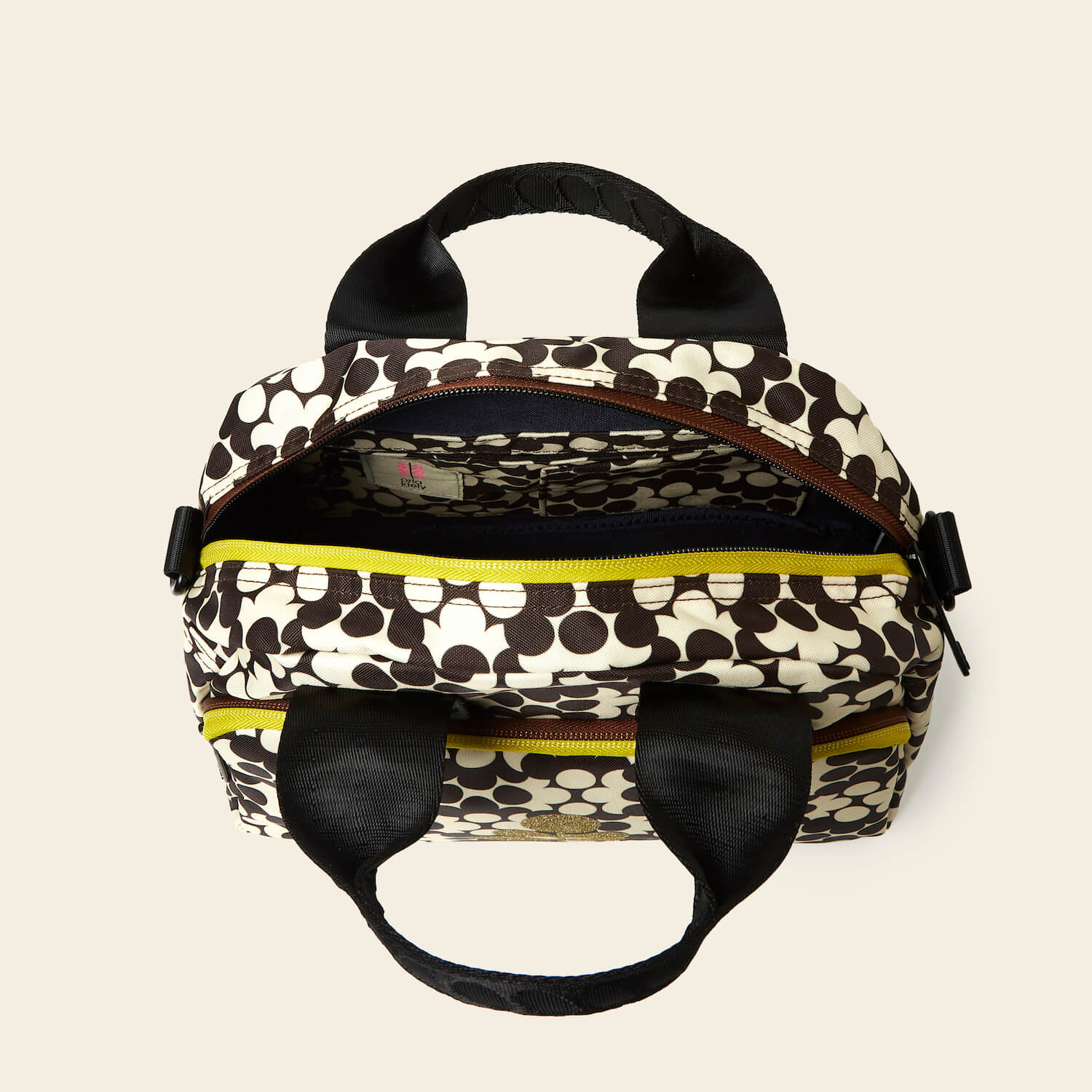 Radial Handbag with Puzzle Flower Porcini Design - Stylish Crossbody Purse for Women, Perfect for Work, Travel & Everyday Use