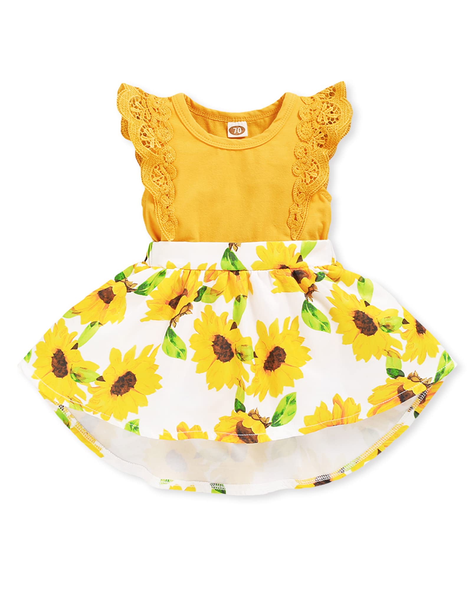 OLLUISNEO Newborn Baby Girl Summer Dress - Floral Short Sleeve Outfit for Infants 0-24 Months | Perfect for Photoshoots, Parties & Daily Wear