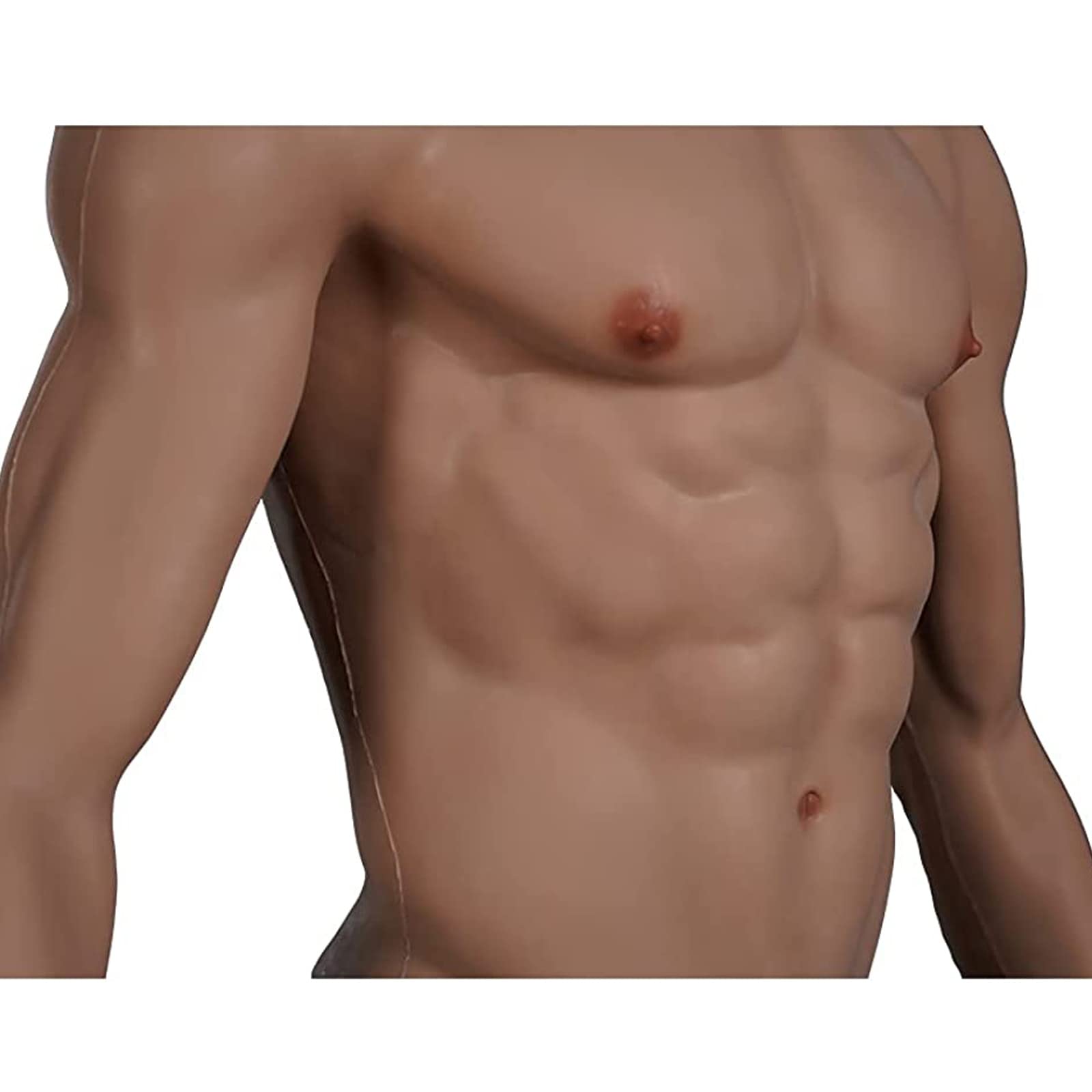 Realistic Silicone Muscle Suit with Arms - Male Chest & Abdominal Muscle Simulation for Cosplay, Halloween Costumes & Bodybuilding Training