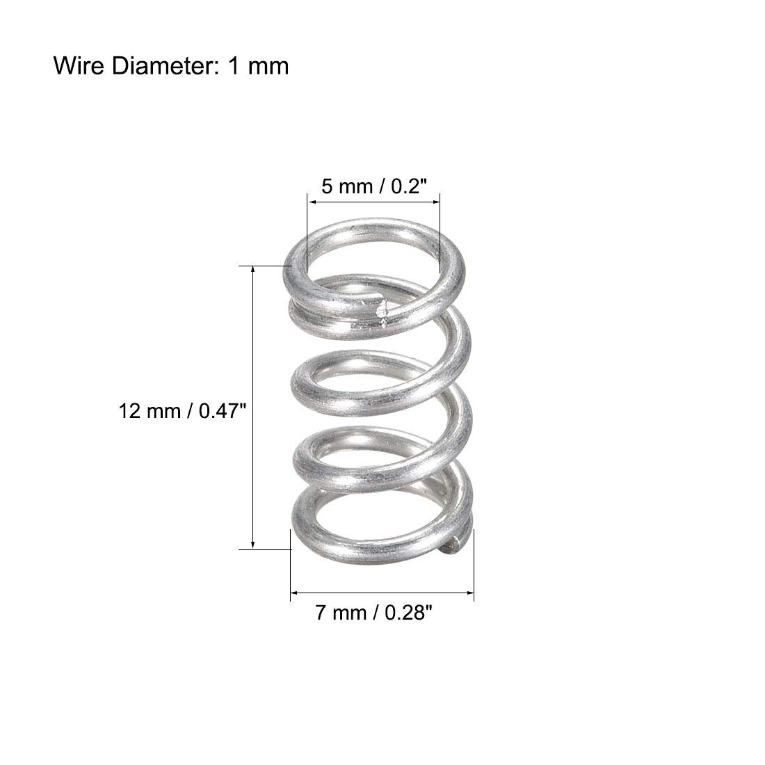 30pcs Heated Bed Springs for 3D Printer - 7x12mm Compression Springs for Extruder | Durable Replacement Parts for Creality Ender 3, CR-10 | Improve Print Quality & Stability