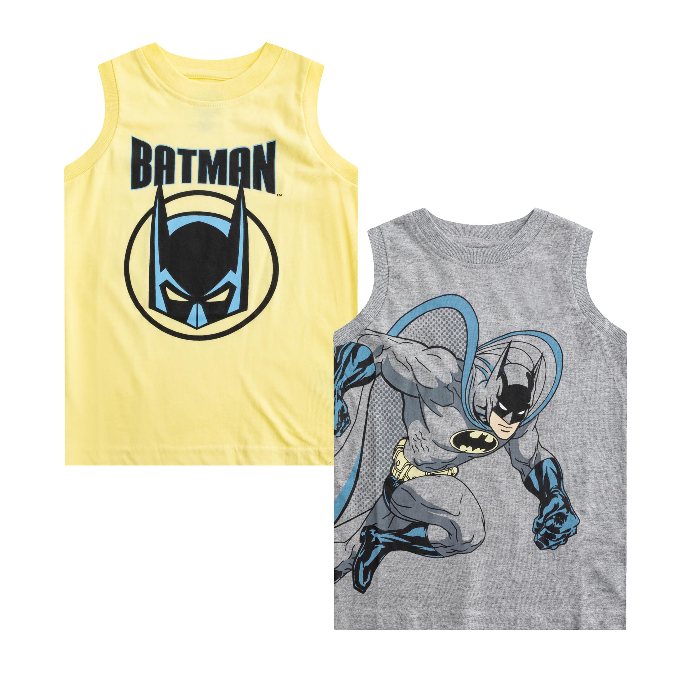 Batman DC Comics Boys' 2-Pack Tank Tops - Toddler & Kids for Summer Play