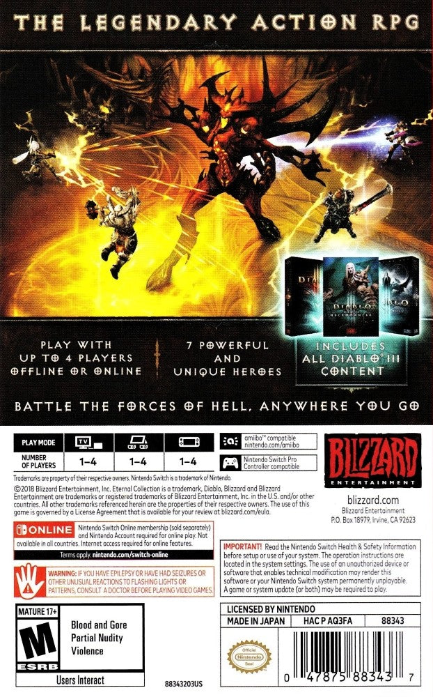 Diablo III Eternal Collection - Complete Edition for PC, PS4, Xbox One | Action RPG Game with Reaper of Souls & Rise of the Necromancer | Perfect for Fantasy Adventure & Multiplayer Gaming