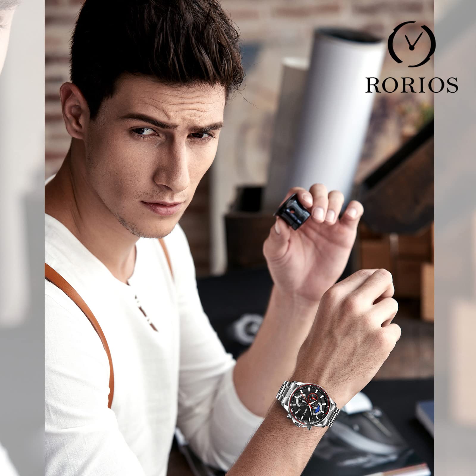 Waterproof Analog Quartz Watch for Men - Stainless Steel Bracelet, Fashion Chronograph - Perfect for Business, Casual & Outdoor Activities