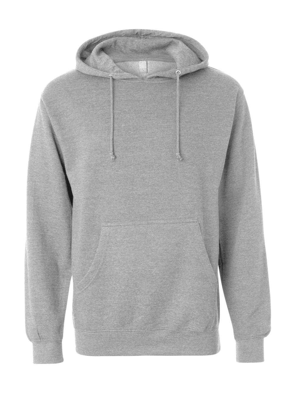 Independent Trading Co. SS4500 Men's Midweight Hooded Sweatshirt - Grey Heather | Comfortable Pullover Hoodie for Casual Wear, Work & Outdoor Activities