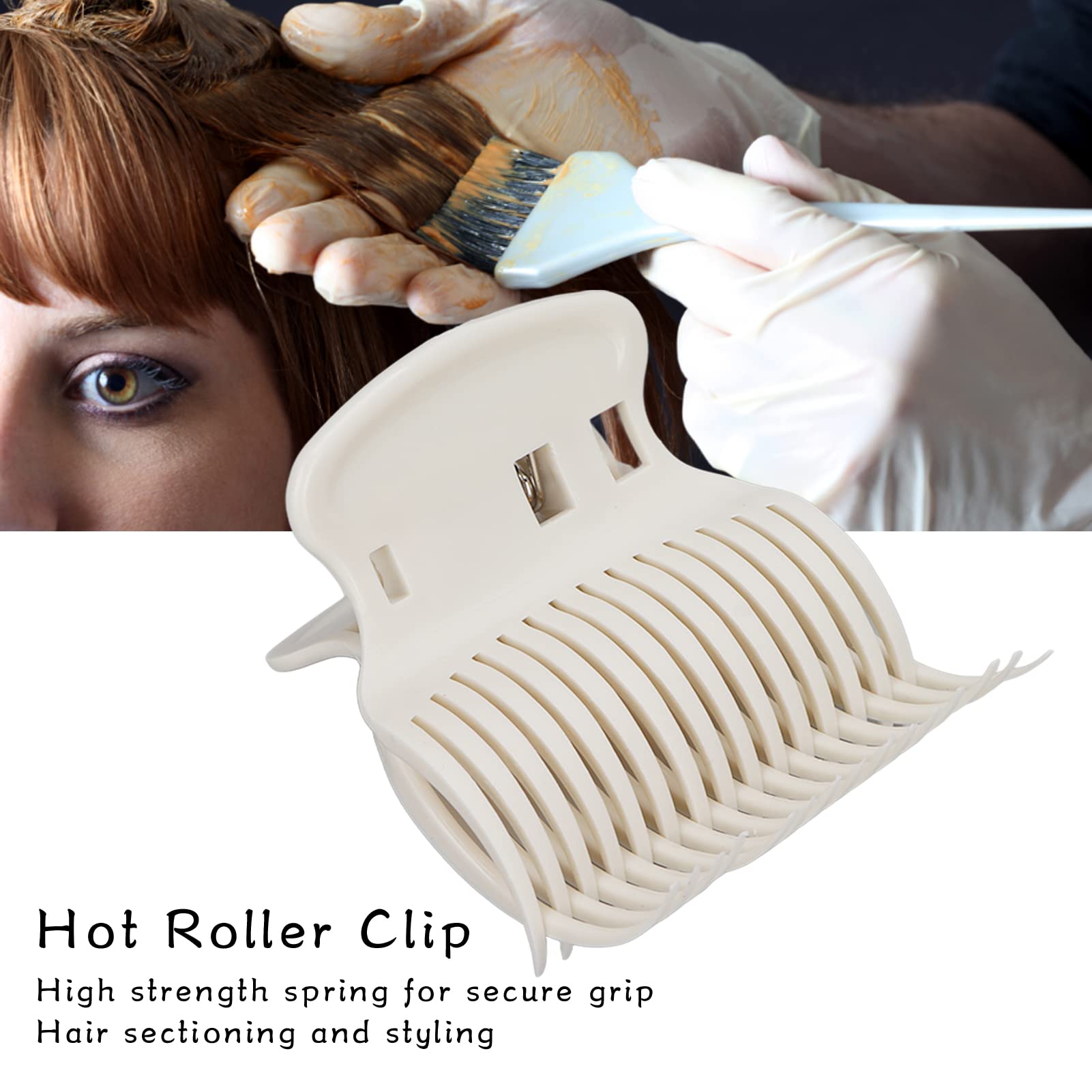 Agatige 12 PCS Heat Resistant Hot Roller Clips - Hair Curler Claw Clips for Women & Girls - Replacement Roller Clips for Hair Sectioning & Styling - Safe & Durable (White) - Perfect for Salon, Home Use & Travel Styling