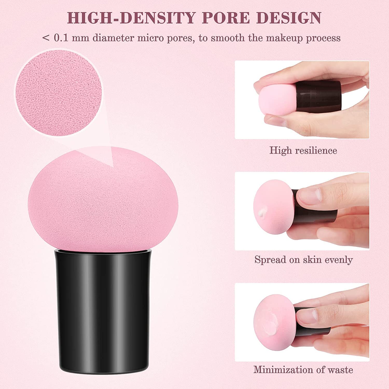ClubBeauty 13-Piece Professional Makeup Brush Set with Foundation, Blush, Eye & Face Brushes, Powder Cream Applicators, Mushroom Head Sponge & Brush Cleaner - Perfect for Daily Makeup, Contouring & Blending