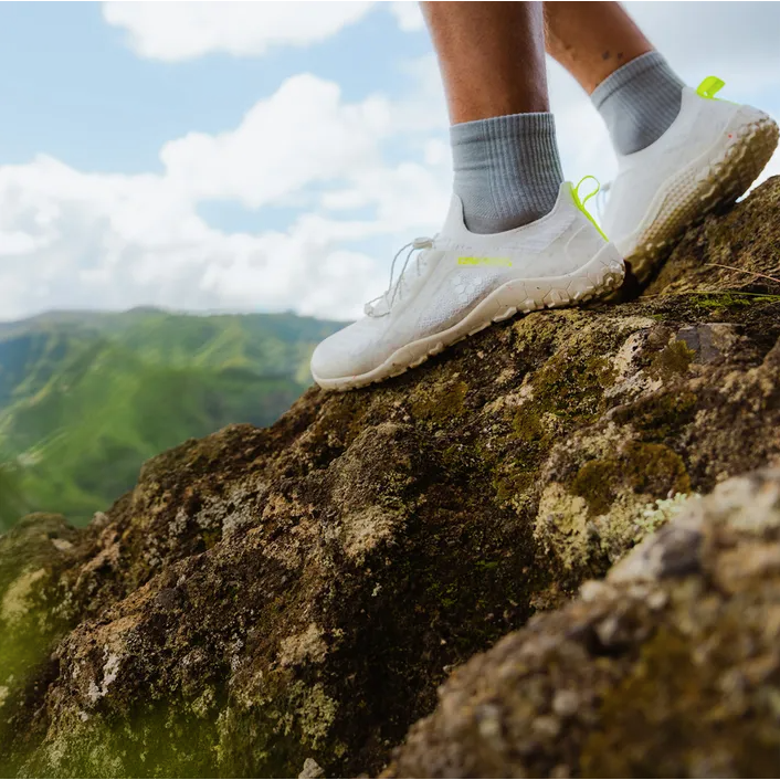 Vivobarefoot Men's Primus Trail Knit FG Barefoot Shoes - Lightweight Hiking & Running Shoes for Natural Movement - Perfect for Trail Running, Hiking & Outdoor Adventures (Limestone Color)