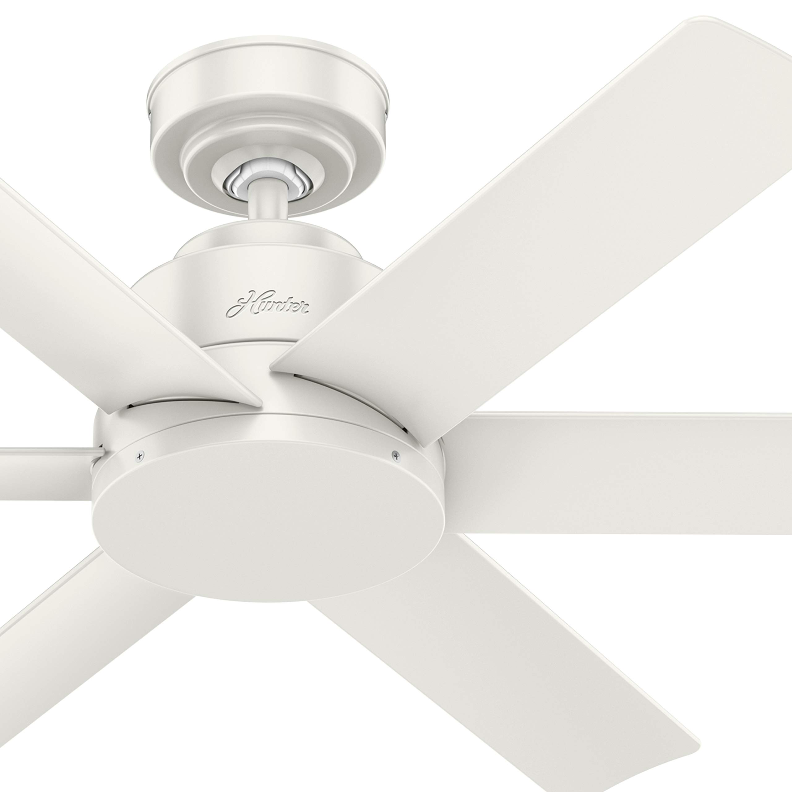 Hunter Fan 44 Inch 6-Blade Outdoor Ceiling Fan - Contemporary Fresh White Finish (Renewed) - Perfect for Patio, Deck, and Covered Porch Cooling