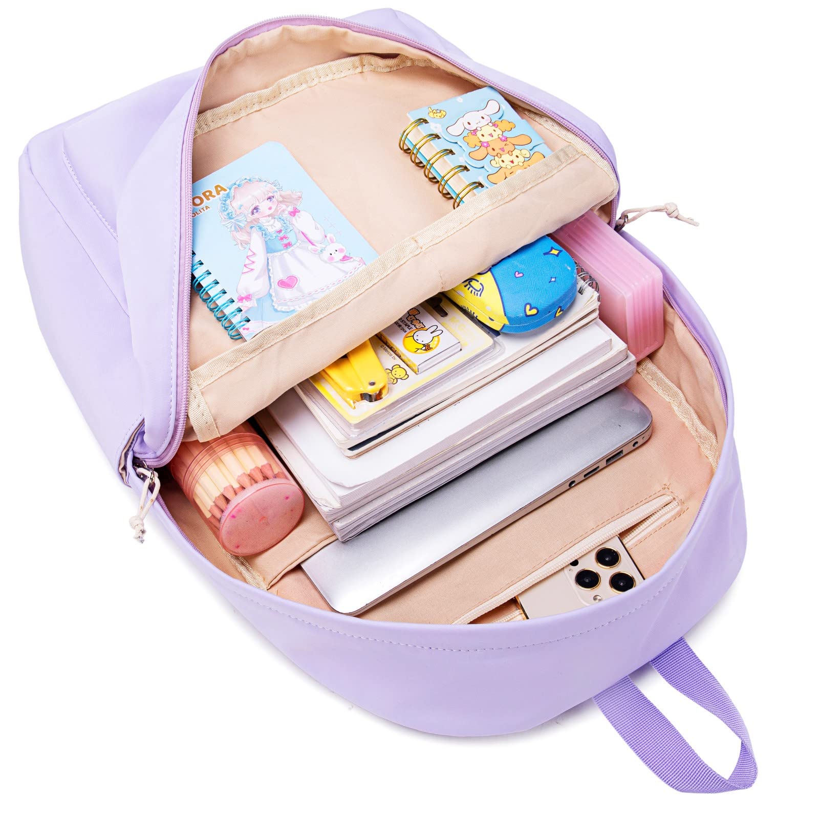 Teen Girls School Backpack - Laptop Bookbag for Travel & College (Purple)