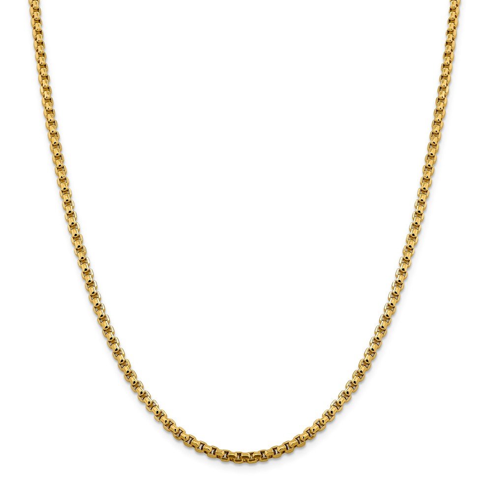 14K Yellow Gold 3.6mm Round Box Chain Necklace with Lobster Clasp - Elegant Dainty Jewelry for Women, Gift for Her, Perfect for Everyday Wear & Special Occasions