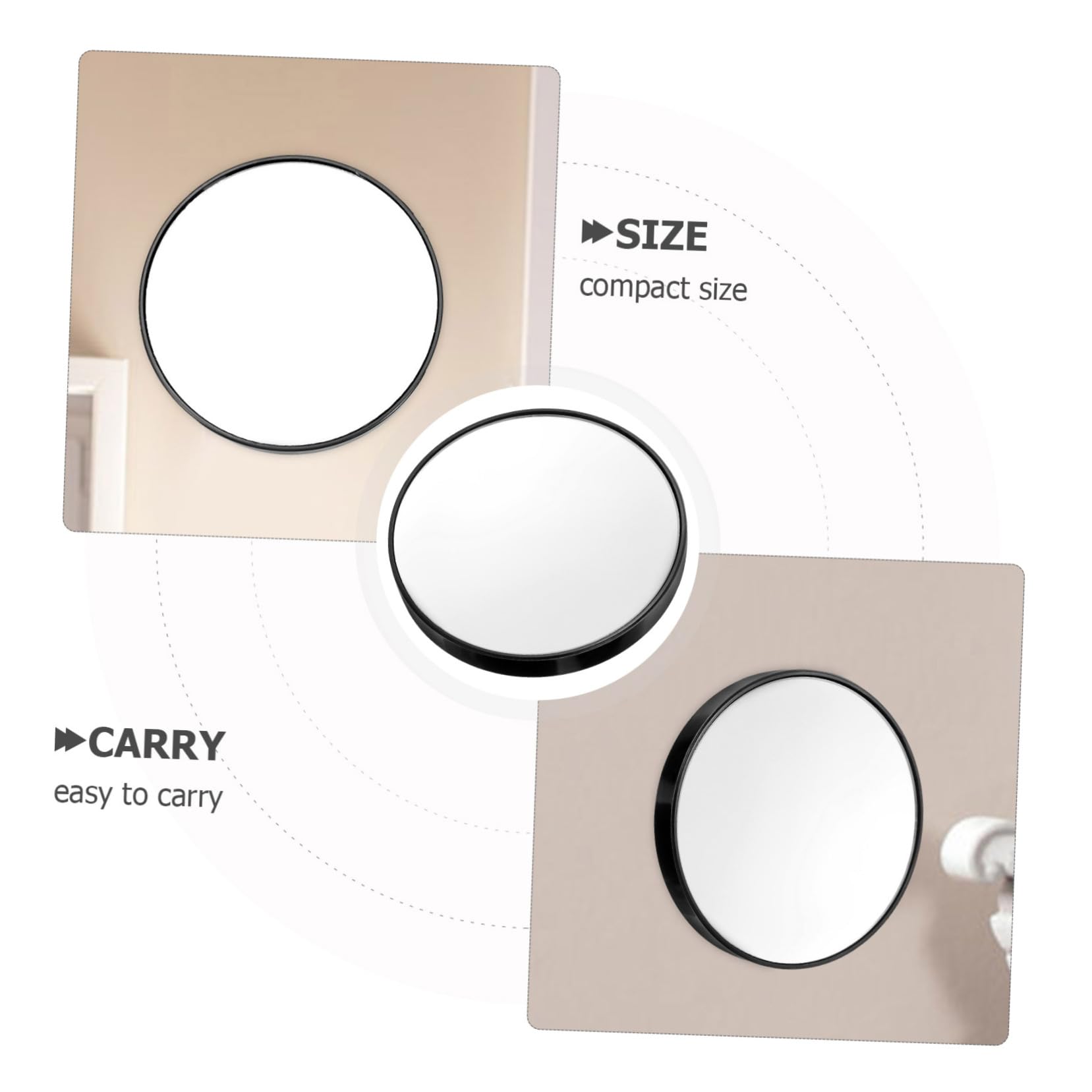 10x Magnifying Makeup Mirror - KALLORY Round Compact Cosmetic Mirror with 10x Magnification, Portable Pocket Mirror for Travel & Home Makeup Application, Eyebrow Tweezing, Eyelash Extensions & Skincare