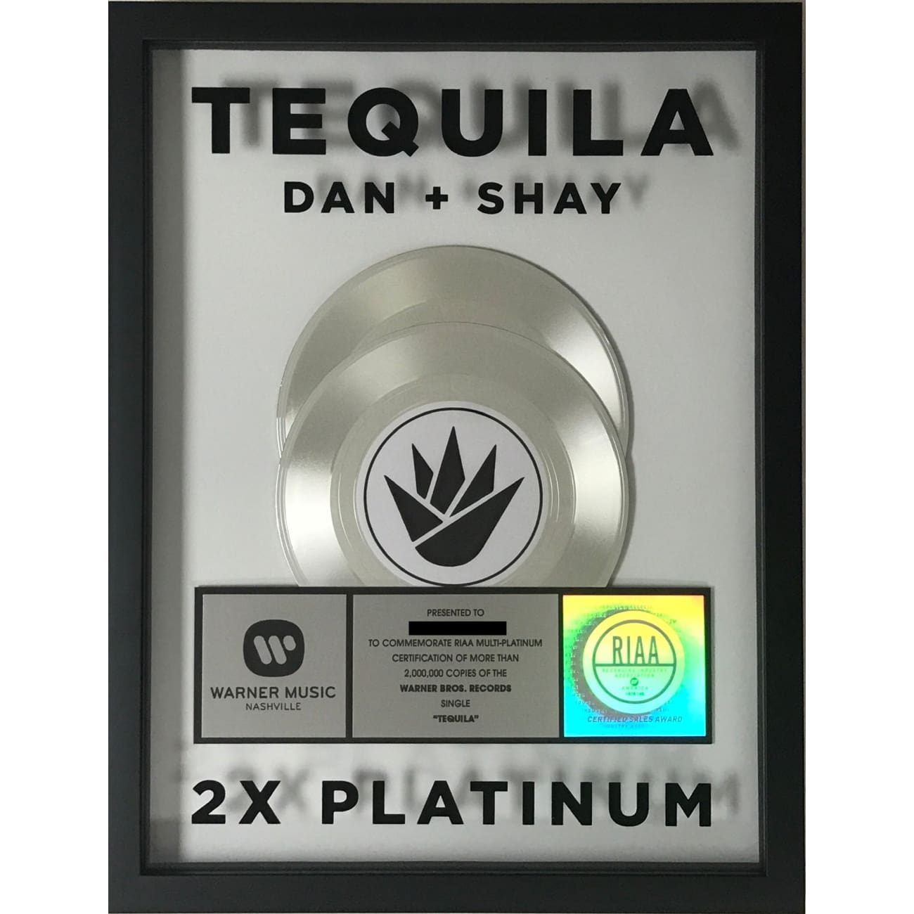 Dan + Shay Tequila RIAA 2x Multi Platinum Award-Winning Bottle - Perfect for Celebrations, Gifts & Special Occasions