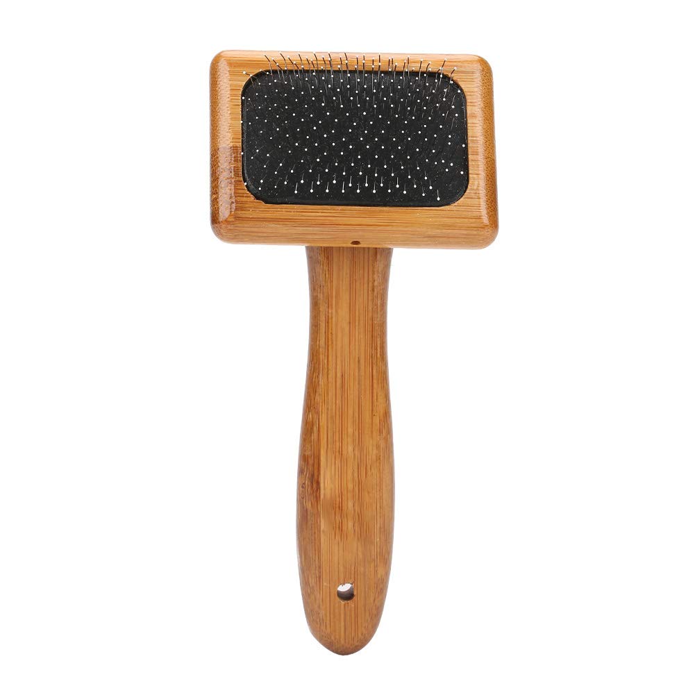 Oumefar Bamboo Dog Hair Comb - Gentle Wooden Pet Brush with Rounded Bristles for Grooming & Massage | Detangling & Shedding Control for Dogs & Cats | Perfect for Daily Brushing & Relaxing Pet Care