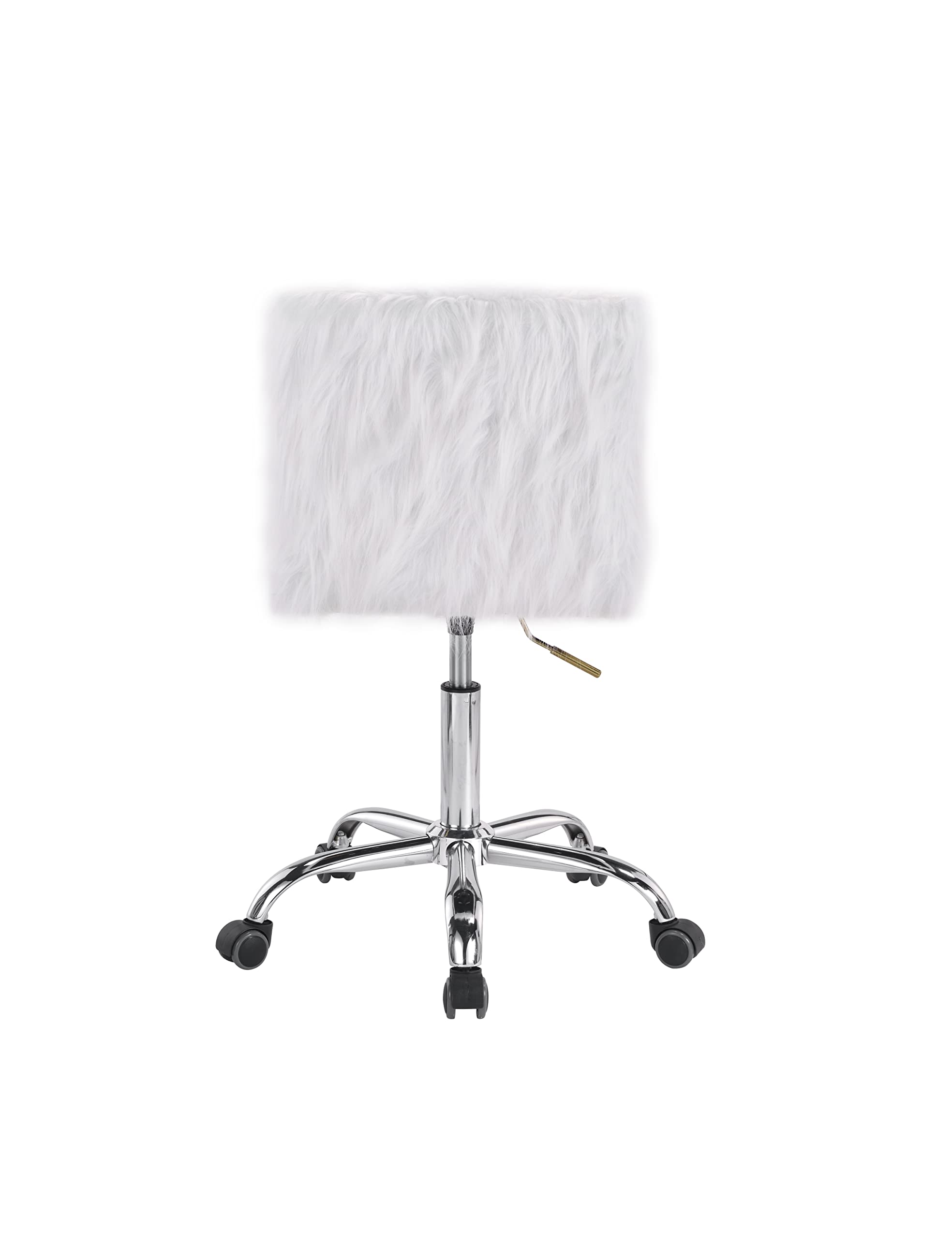 HomVent Faux Fur Desk Chair - Swivel Fuzzy Vanity Chair with Height Adjustment, Fluffy Armless Task Chair for Home Office, Living Room, Studio & Makeup Station | Perfect for Gaming, Working & Beauty Routines
